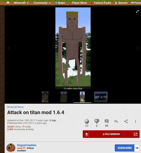 Attack on titan minecraft mod 1.6.4.webp